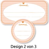 thumbnail of Sticker auf Rolle Motiv Homemade 6 Motive rechteckig & rund bunt 50 Stück