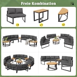 thumbnail of Merax Modulares Gartenmöbel-Set für 4-6 Personen, Loungesessel-Set, 4x Doppelsofa mit Polstern & Kissen, 3x kleine Couchtische, rundes Sofa, Grau