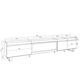 thumbnail of Mueble TV, Televisión, 288x35x57cm, Para TV gran formato, Chimenea eléctrica XXL, Diseño industrial, Roble y negro _494_55