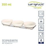 thumbnail of San Ignacio VESSIA - Set van 3 ronde porseleinen kommen van 350 ml met standaard