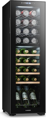 thumbnail of Klarstein Bovella 27 Duo+ Zweizonen-Weinkühlschrank 74l 27 Fl. Glastür Schwarz