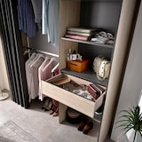 thumbnail of Dmora Kleiderschrank Wetterhorn, Rahmen für begehbaren Kleiderschrank mit Vorhang, offene Garderobe, 160 x 50 x 205 cm, Eiche und Anthrazit