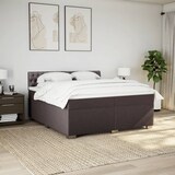 thumbnail of vidaXL Boxspringbett mit Matratze Dunkelbraun 200x200 cm Stoff