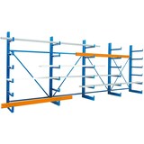 thumbnail of PROREGAL Kragarmregal einseitig TAURUS | Grundregal | fest angeschweißte Kragarmen | HxBxT 200x125x50cm | 6 Ebenen | Armlast 200kg | Enzianblau