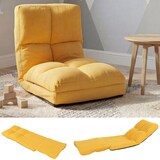 thumbnail of Sedia da pavimento HWC-N45, poltrona da pavimento letto cuscino 4 posizioni reclinabili, velluto ~ giallo