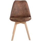 thumbnail of Lot de 4 chaises de salle à manger Linares Marron/Similicuir