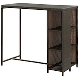thumbnail of vidaXL Bartisch mit Regal Braun 120x60x110 cm Poly Rattan