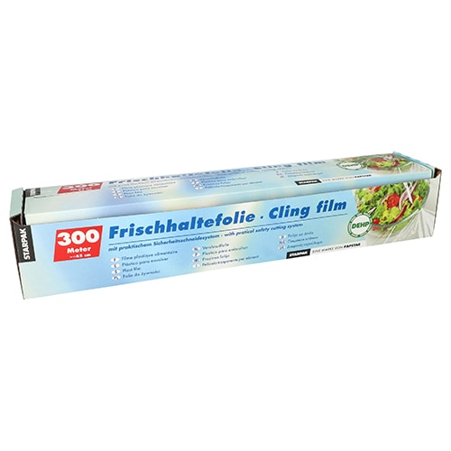 6 X Frischhaltefolie, PVC 300 m x 45 cm mit praktischem Schneidesystem