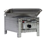 thumbnail of Gastrobräter, 1 Brenner 3,6 kW, mit Grillrost u. Stahlblechpfanne, B 340 mm x T 530 mm x H 270 mm, inkl. Gewerbedruckregler u. Schlauchbruchsicherung