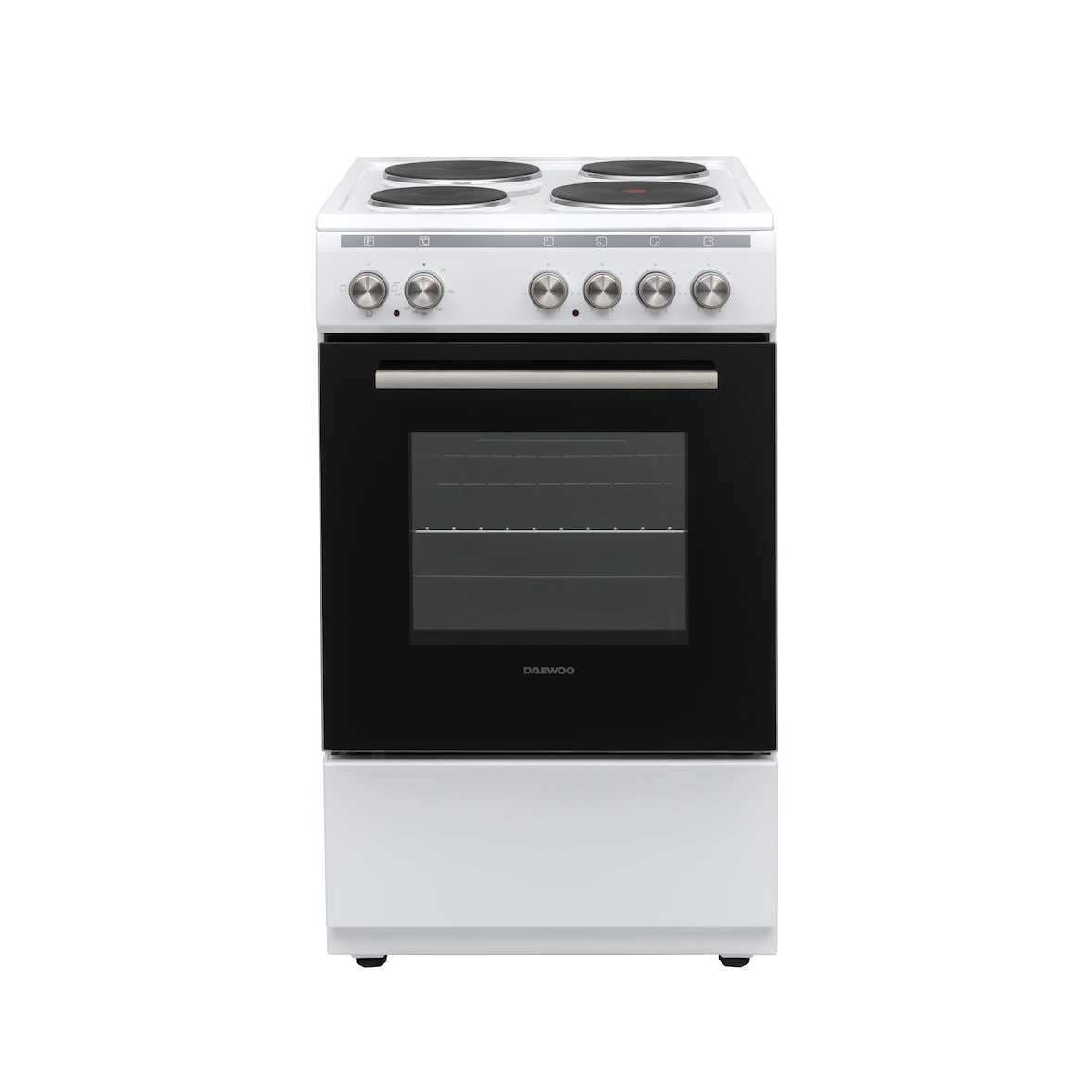 Daewoo F5EH01WL1DE Vrijstaande kookplaat met 4 kookplaten incl.1 flash kookplaat /55L/3 verwarmingsstanden / Gemakkelijk schoon te maken email / Wit