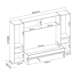 thumbnail of Dmora Letto per bambini Venturosa, Cameretta completa con armadio a ponte e cassettone, 303x97h203 cm, Rovere e Bianco