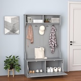 thumbnail of COSTWAY Coat Stand met Bank & 5 Dubbele Haken, Coat Rack met Open Compartments & Schoenkast