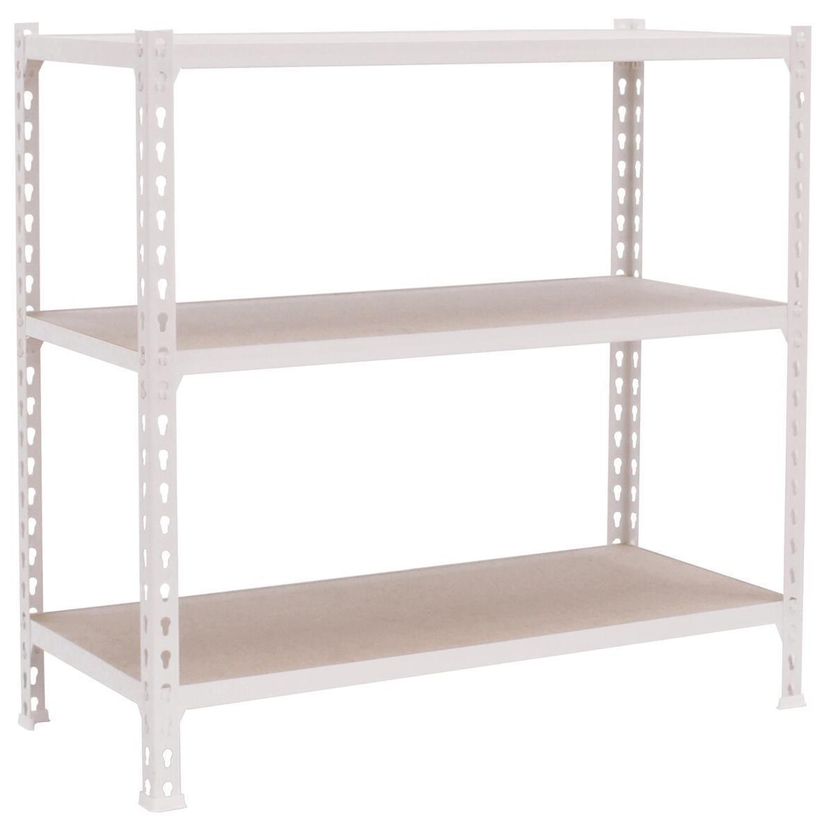 PROREGAL Étagère pour charges lourdes SMALL MULI | HxLxP 100x110x30cm | 3 étagères | Charge du compartiment 200kg | Blanc | Etagère de rangement