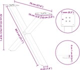 thumbnail of vidaXL Couchtischbeine X-Form 2 Stk. Schwarz 70x(42-43) cm Stahl