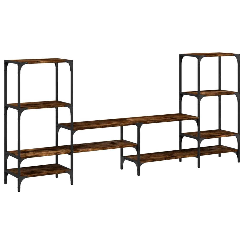 Mueble de TV madera ingeniería roble ahumado 206,5x28,5x95 cm