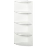 thumbnail of HOMCOM Libreria ad Angolo 4 Ripiani a Muro e Parete Bianco Legno