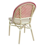 thumbnail of Chaise de terrasse bistrot parisien en aluminium et rotin rouge