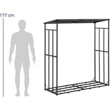 thumbnail of hillvert Kaminholzregal - mit Dach - 300 kg - 161 x 65 x 177 cm - Stahl - schwarz