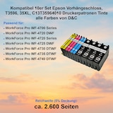 thumbnail of Kompatibel 10er Set Epson Vorhängeschloss, T3596, 35XL, C13T35964010 Druckerpatronen Tinte alle Farben von D&C