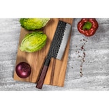 thumbnail of Couteau Sayuto Sequoia San Mai modèle nakiri 17cm brute de forge