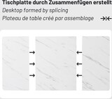 thumbnail of Essgruppe 5-teilig Esstisch mit 4 Stühlen 140x75x80 cm Grau Samt, Tischplatte in Marmor Optik aus MDF, Metallgestell