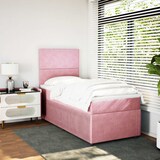 thumbnail of vidaXL Boxspringbett mit Matratze Rosa 90x200 cm Samt