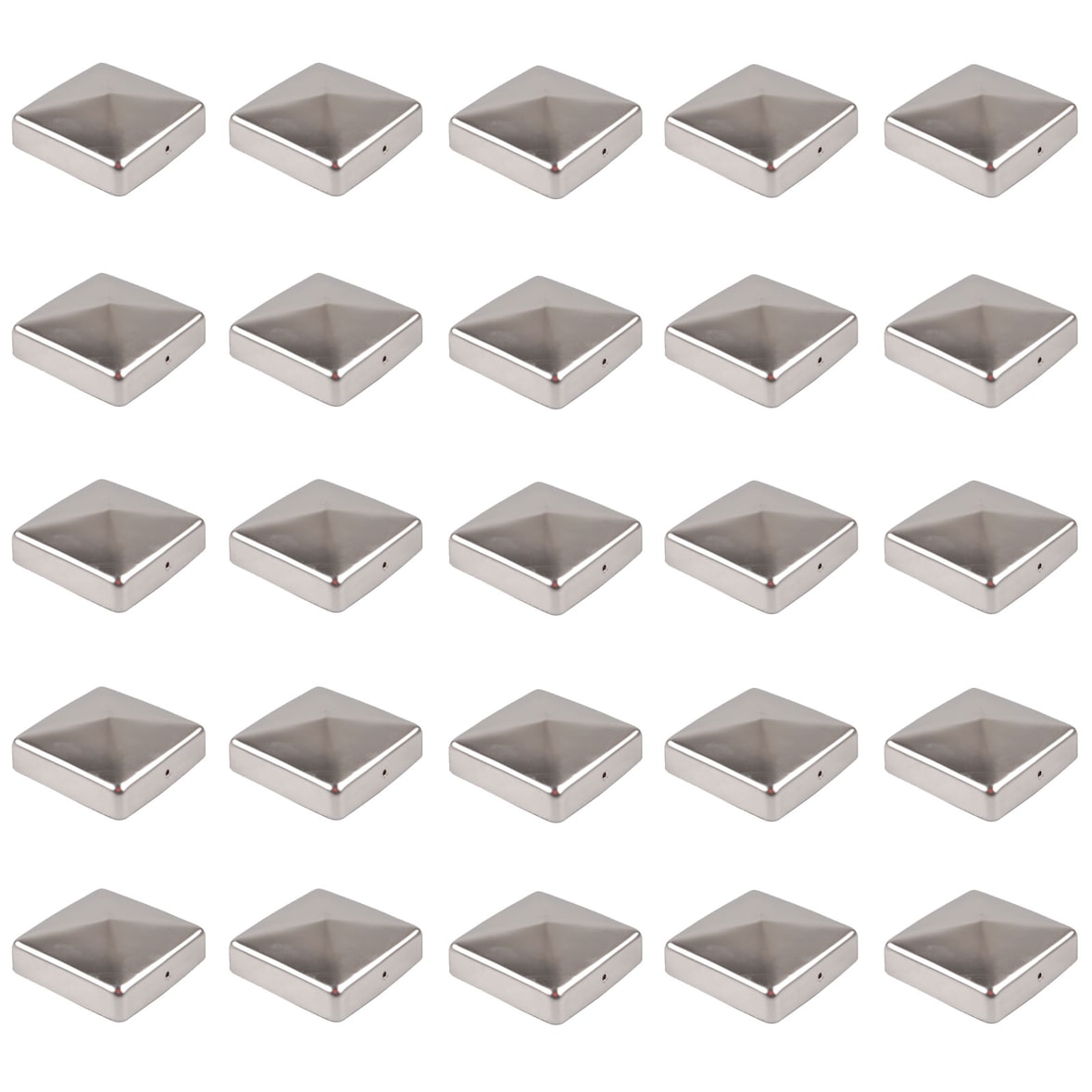 25x Pfostenkappe Edelstahl 101 mm Pyramide Abdeckkappe für Pfosten 10 x 10 cm