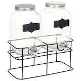 thumbnail of vidaXL Drankdispensers 2 st met standaard 2 x 4 L glas
