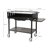 thumbnail of METRO PROFESSIONAL Barbacoa de carbón con ruedas, 137 x 68 x 94 cm, funda protectora y mesa lateral, acero/acero inoxidable, negro