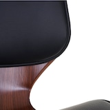 thumbnail of Set van 6 eetkamerstoelen HWC-B16, hout gebogen hout retro design walnoot look ~ kunstleer zwart