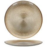 thumbnail of 6x Kairo Gold Speiseteller Glas 6 Personen Essteller groß Relief