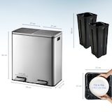 thumbnail of Kitchen Move Poubelle De Cuisine A Pédale Tri Sélectif - Acier 60l (30+30) Major