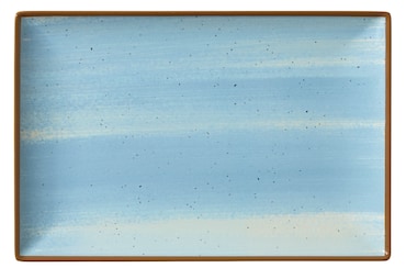 METRO Professional Assiette plate Madleen, grès, 30 x 20 cm, rectangulaire, bleue, 6 pièces