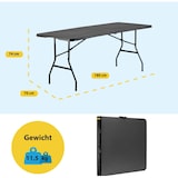 thumbnail of BRASQ Inklapbare Vouwtafel Zwart - 180x70x74cm - Klaptafel - Weerbestendig - Tafel met draaghandvat