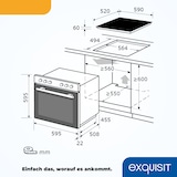 thumbnail of Exquisit Herd-Set EHE256-U-020-Set schwarz| EEK:  A | 59,0 l Garraum | Glaskeramik Kochfeld | Herd-Set 60 cm