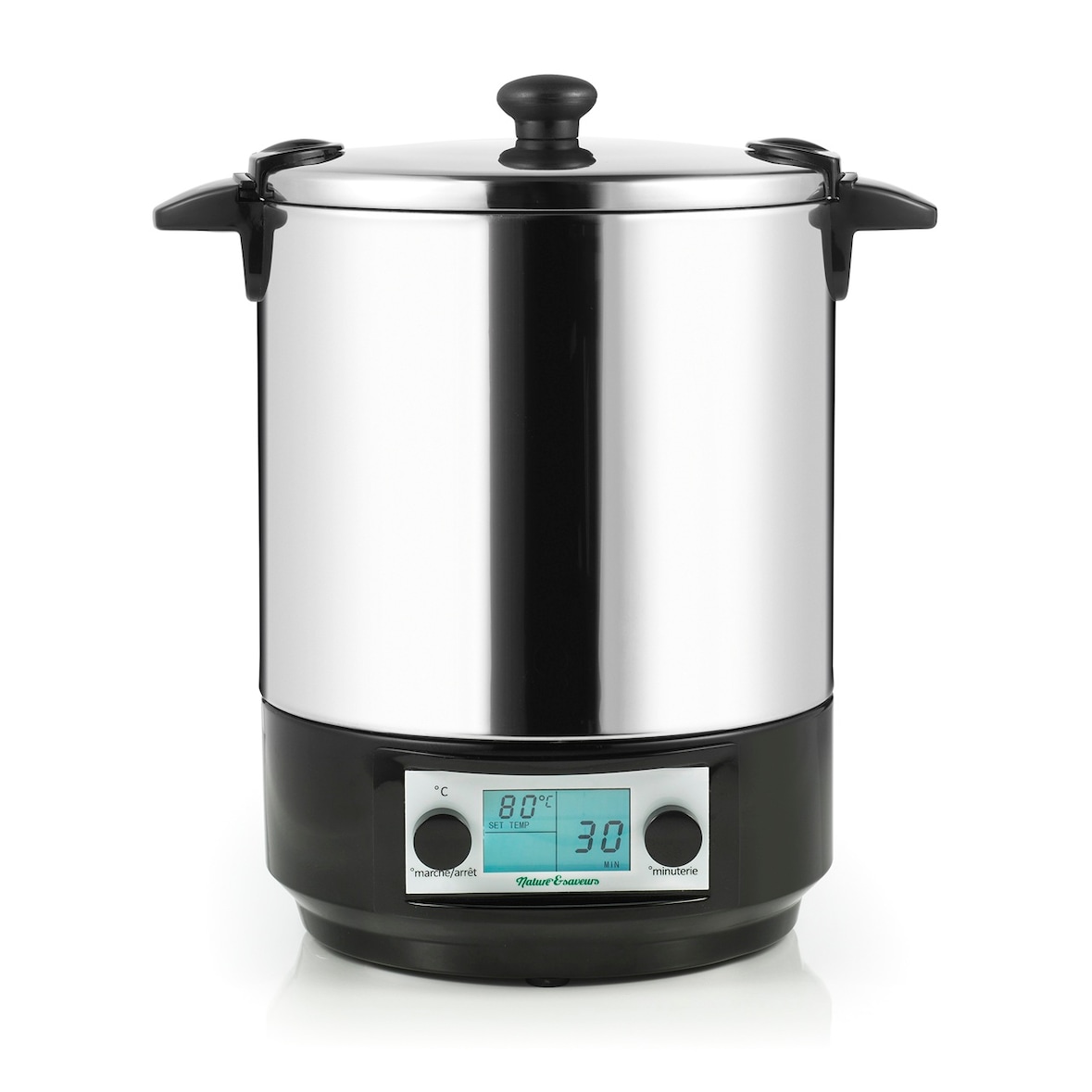 NATURE&SAVEURS stérilisateur de bocaux électrique cuve inox avec écran lcd et minuteur 12l 1650w NSST12INA