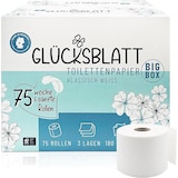 thumbnail of Toilettenpapier Box, 3-lagig, 75 Rollen x 180 Blatt, 100% Zellstoff, Großpackung, wiederverwendbarer Vorratskarton
