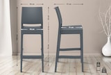 thumbnail of CHEFGASTRO Barhocker YELLOWSTONE HxBxT 105x45x51cm Kunststoff Dunkelgrau Barstuhl