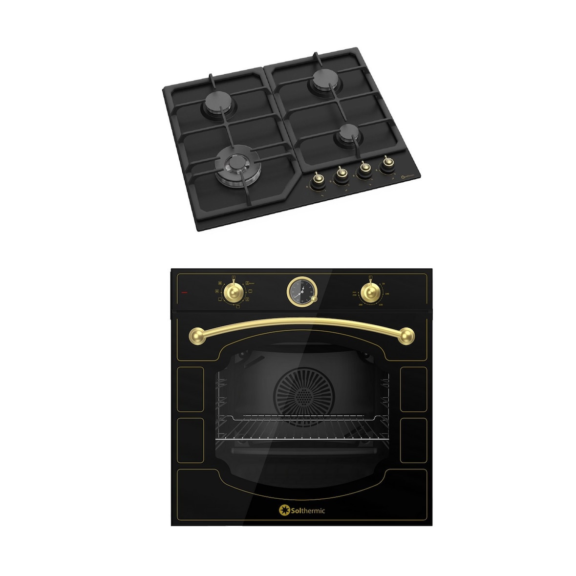 Solthermic Combo Pack Negro Rústico Encimera + Horno