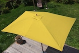 thumbnail of Sonnenschirm Florida, Gartenschirm Marktschirm, 3x4m Polyester/Holz 6kg ~ gelb