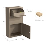 thumbnail of Boîte aux lettres murale coloris taupe – Acier galvanisé, ouverture double