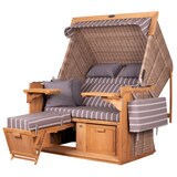 thumbnail of Strandkorb deVries PURE® Friesland Sylt XL - PE white kubu - Dessin 235 - inkl. Schutzhülle