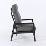 thumbnail of Poltrona para jardim reclinável com sistema hidráulico, em alumínio preto e almofadas cinzentas