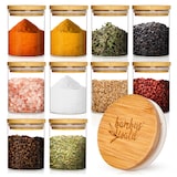 thumbnail of Runde Gläser Bambusdeckel 10 Stück je 150 ml luftdicht Klarglas