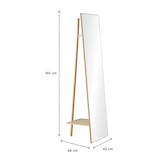 thumbnail of Portant vêtements miroir en bois 45x160cm