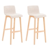 thumbnail of Conjunto de 2 bancos de bar Hover tecido Natura creme