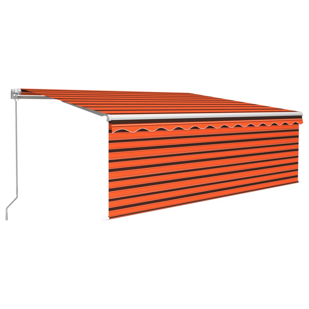 vidaXL Markise Manuell Einziehbar mit Rollo 4,5x3 m Orange & Braun