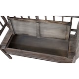 thumbnail of Panca T207, panca cassapanca cassapanca in legno, vano portaoggetti cuscino in legno 119cm ~ marrone, shabby