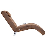 thumbnail of vidaXL Massage Chaiselongue mit Kissen Braun Wildleder-Optik