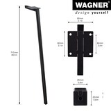 thumbnail of WAGNER Möbelbein/Möbelfuß schräg 80er JAHRE STIL - 20 x 80 x 80 x 710 mm, Stahl schwarz matt, filigran, Retro - 12547101